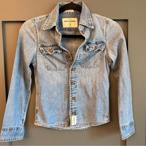 Abercrombie Kids Small Denim Button Down Shirt 100% Cotton
